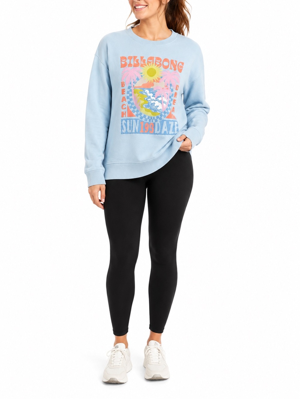 Billabong Blue Size Medium Summer Beach Crewneck Sweatshirt
